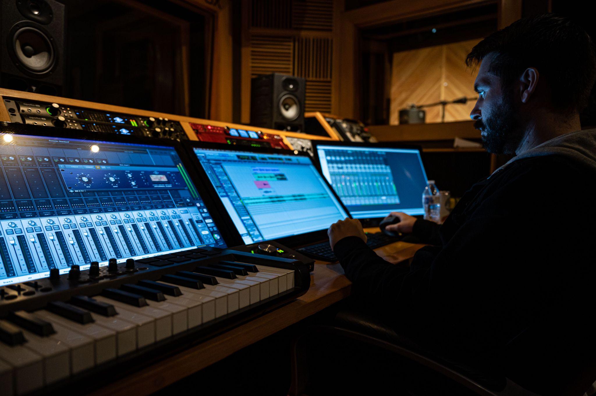 Music Producer at console
